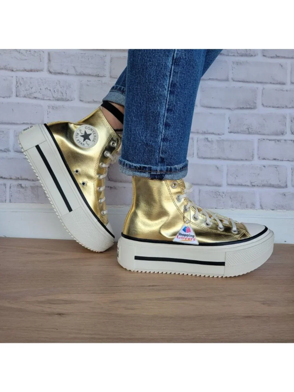 ⭐Converse Chuck Taylor Lift Double Stack Gold 9.5 Women's Shoes Sneakers A15164C